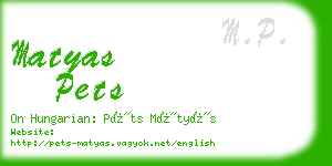 matyas pets business card